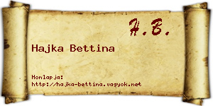 Hajka Bettina névjegykártya
